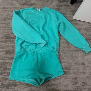 Aritzia perfect fit shorts & crewneck